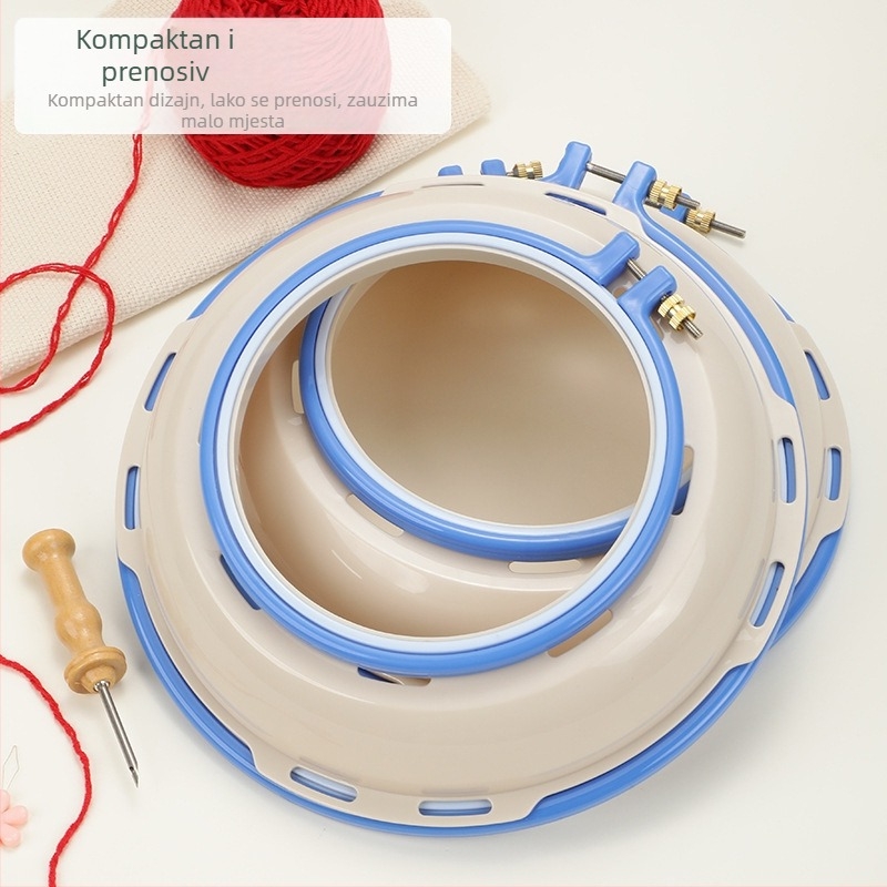 SKC plastični set za vezenje s odvojivim kružnim okvirom, prstenom za vezenje i pločom – alat za križno šivanje