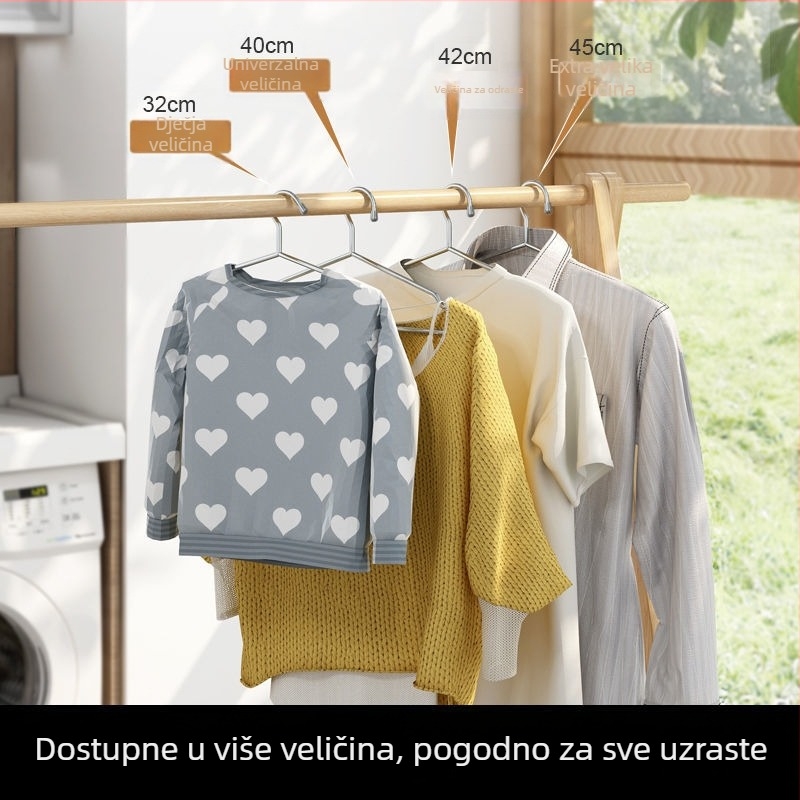 Nehrđajuća čelična vješalica za odjeću – debeli dizajn za odrasle, kućni stalak za odjeću i sušenje