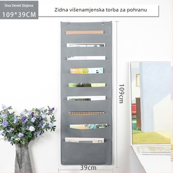 Vješena torba za pohranu knjiga i dokumenata, zidni organizator za časopise, od netkanog materijala