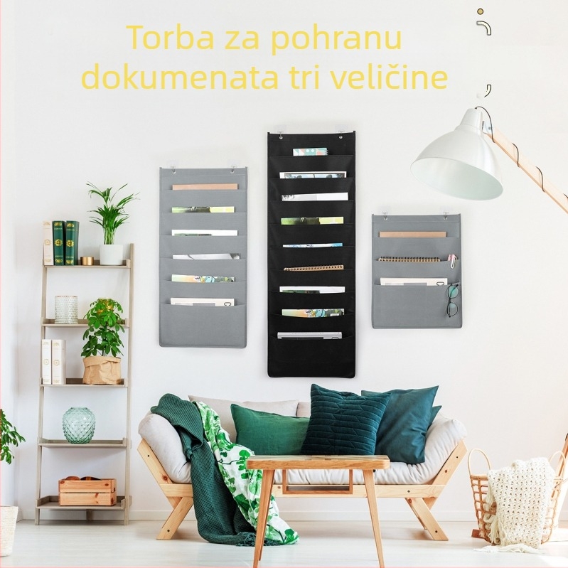 Vješena torba za pohranu knjiga i dokumenata, zidni organizator za časopise, od netkanog materijala