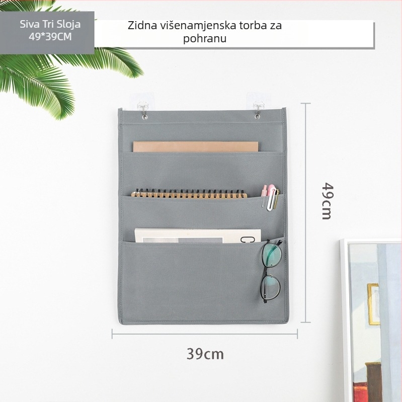 Vješena torba za pohranu knjiga i dokumenata, zidni organizator za časopise, od netkanog materijala