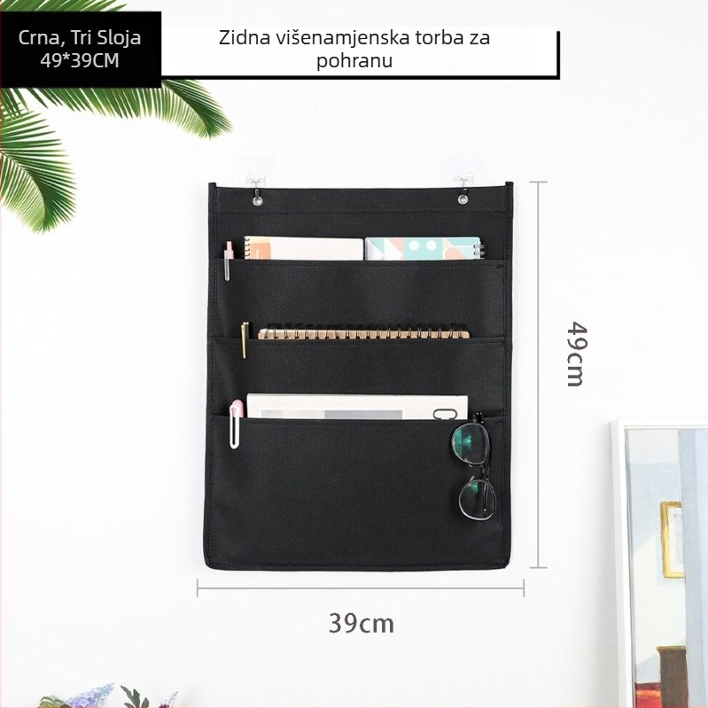Vješena torba za pohranu knjiga i dokumenata, zidni organizator za časopise, od netkanog materijala