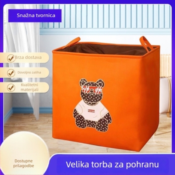 Kutija za odlaganje od tkanine za odjeću, velik kapacitet 100 L, organizator garderobe, karikaturalni uzorak