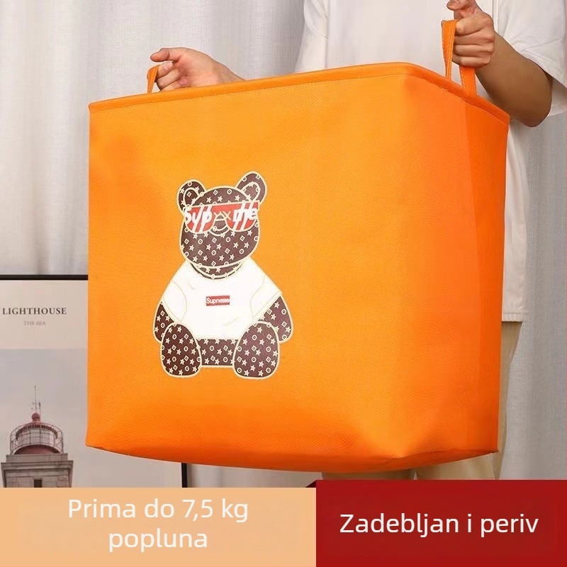 Kutija za odlaganje od tkanine za odjeću, velik kapacitet 100 L, organizator garderobe, karikaturalni uzorak