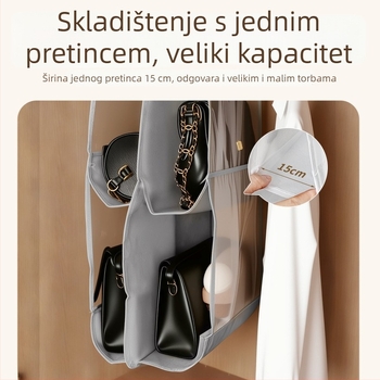 yerbaby Cylindrični visići organizator za torbe — od netkanog materijala, unutarnje skladištenje na vratima ili u ormaru, zaštita od prašine