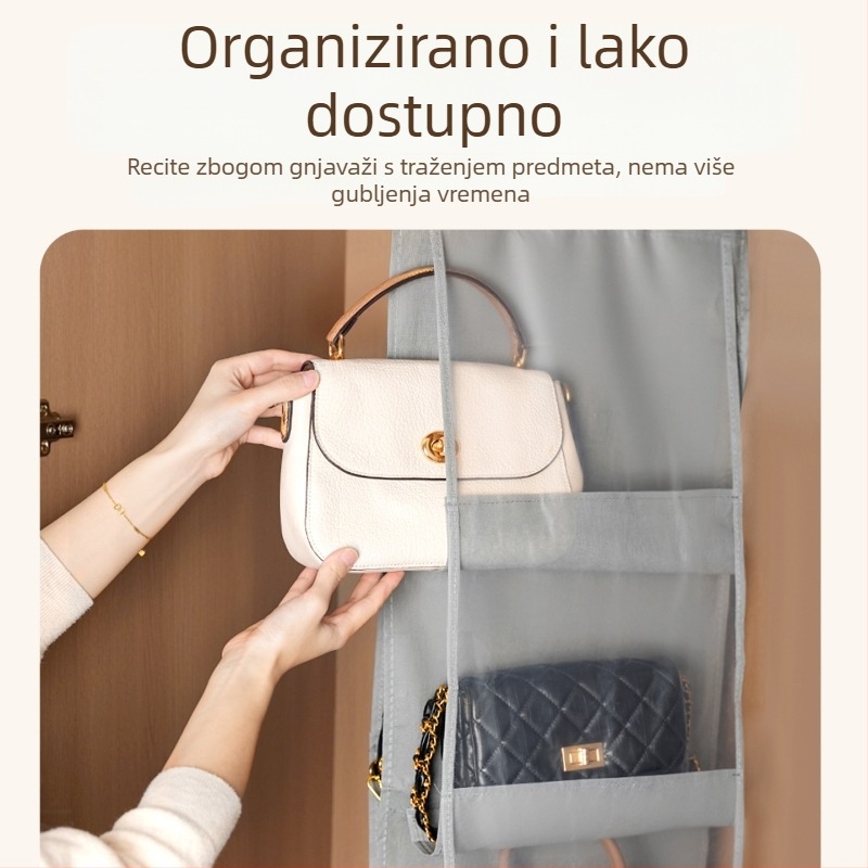 yerbaby Cylindrični visići organizator za torbe — od netkanog materijala, unutarnje skladištenje na vratima ili u ormaru, zaštita od prašine