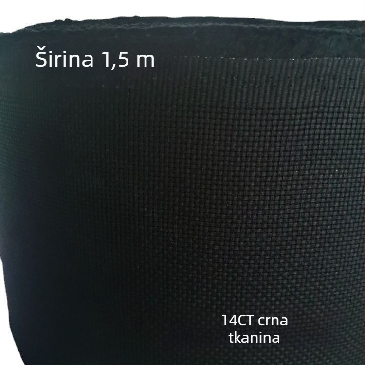 14CT platno za križno šivanje, s malim kvadratićima, crno pamukovo platno