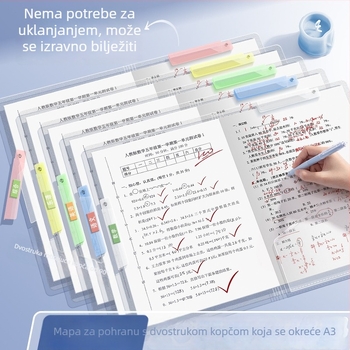 Kaba Bear Dvostruki klip, okretni držač za datoteke, prozirna torbica za dokumente