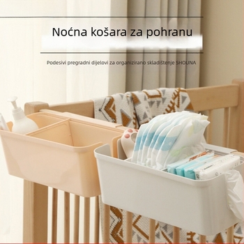 Vješeni organizator za pelene i košarica za pohranu uz krevetić