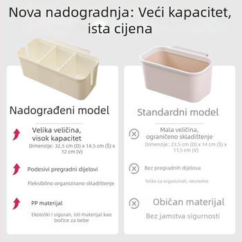 Vješeni organizator za pelene i košarica za pohranu uz krevetić