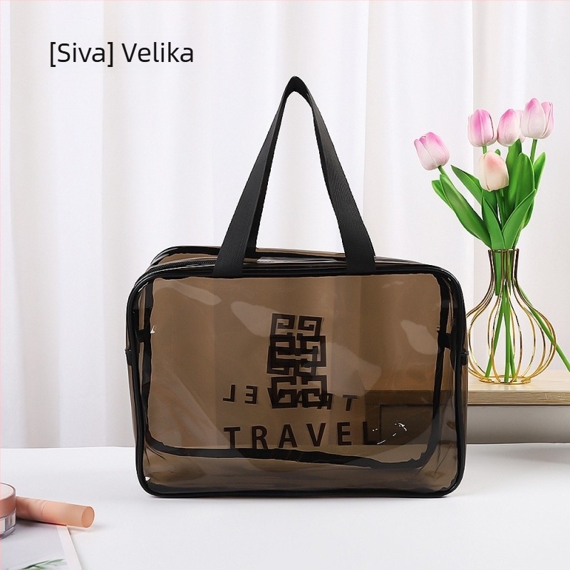 Kozmetička torba velikog kapaciteta, vodootporna PVC torba za šminku, putni organizator, prijenosno spremište za make-up, moderni minimalistički stil