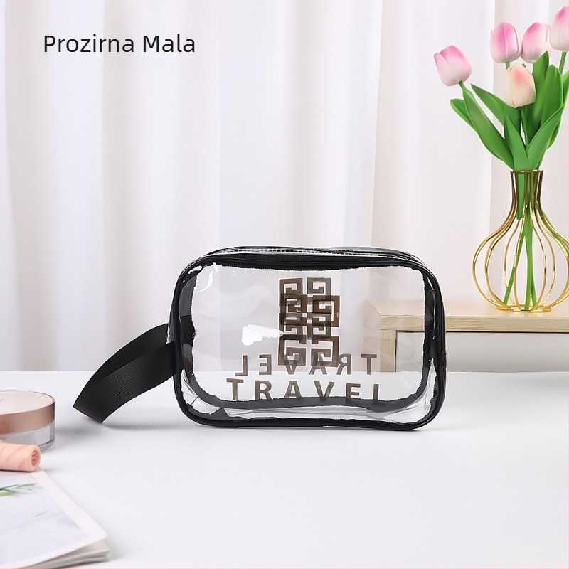 Kozmetička torba velikog kapaciteta, vodootporna PVC torba za šminku, putni organizator, prijenosno spremište za make-up, moderni minimalistički stil