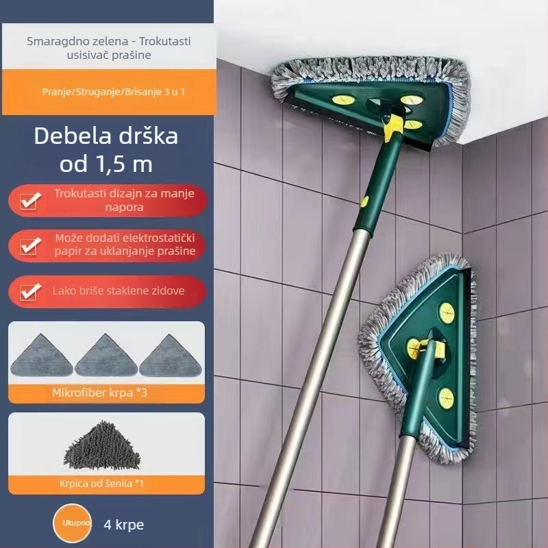 Trokutasti teleskopni mop za čišćenje stropa i zidova