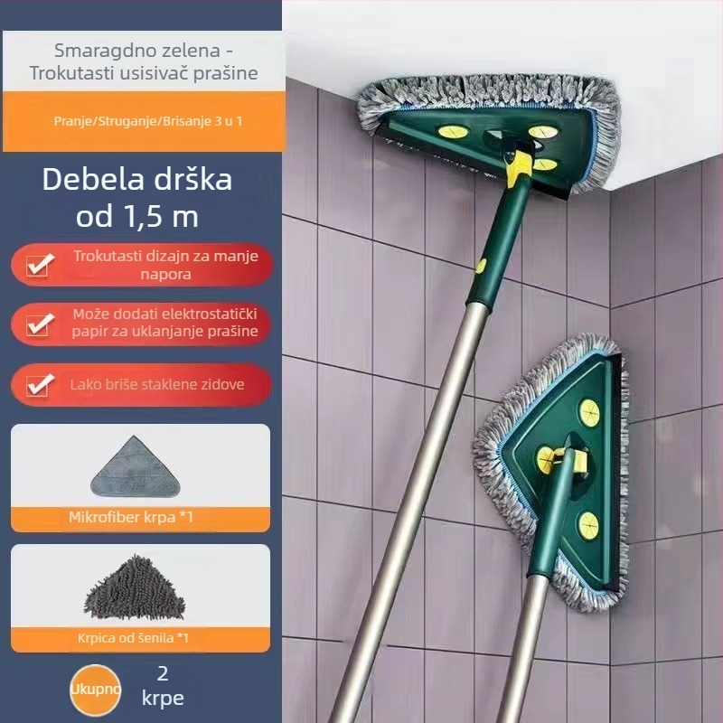 Trokutasti teleskopni mop za čišćenje stropa i zidova