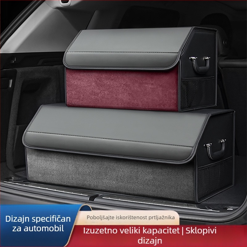 Sklopivi organizator za prtljažnik automobila, kutija za pohranu, vodootporna, izolirana, s ručkom