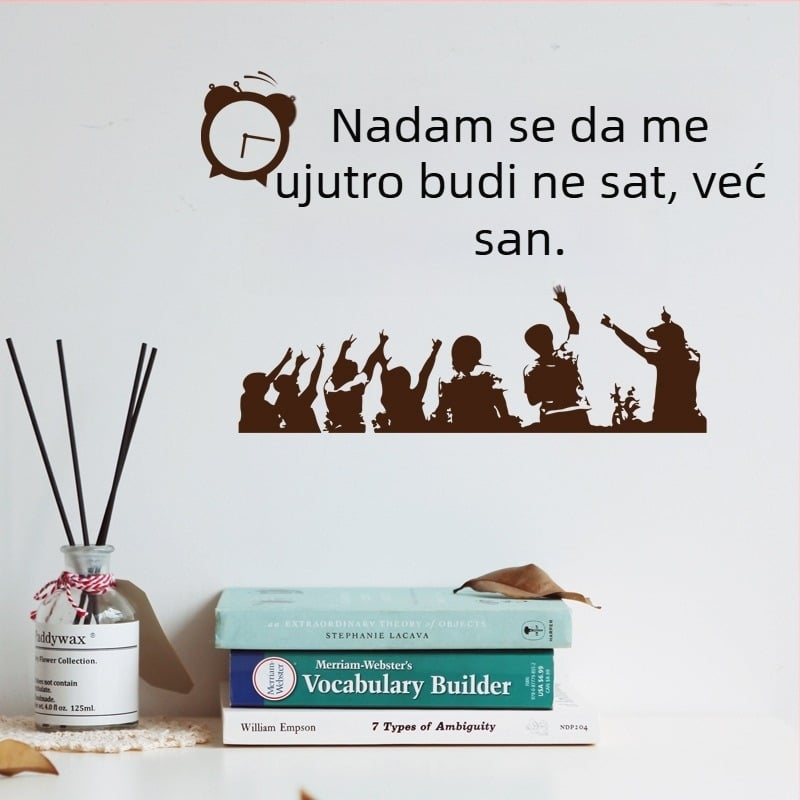 SK6053 Dvorac Mula – Inspirativna naljepnica za zid s tekstom, PVC, vodootporna, dekorativni mural za učionice, ulaze, urede, radionice