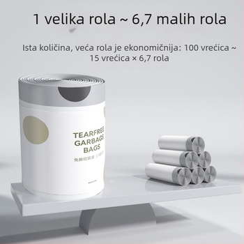 Crna kućna vrećica za otpad sa šnurlom, debela, velika, prijenosna plastična vrećica za ured