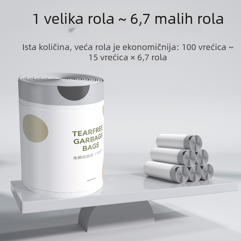 Crna kućna vrećica za otpad sa šnurlom, debela, velika, prijenosna plastična vrećica za ured