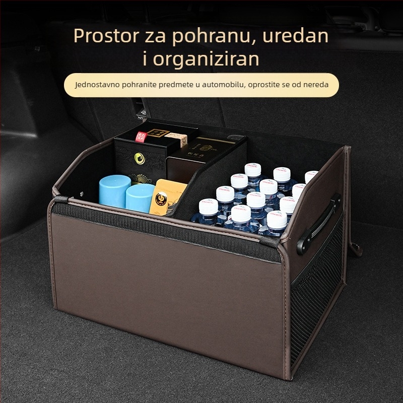 Kožna kutija za prtljažnik BMW – kompatibilna s 3. Serijom, 5. Serijom, 7. Serijom, X1, X3, X4, X5, X6 GT — sklopiva unutarnja kutija za pohranu, s držačem
