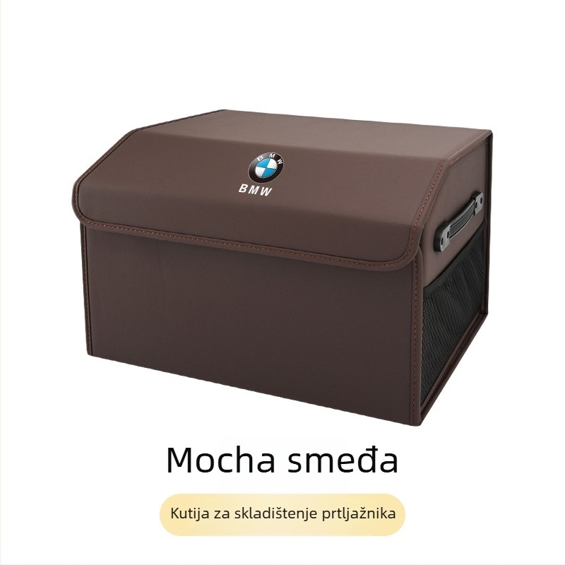 Kožna kutija za prtljažnik BMW – kompatibilna s 3. Serijom, 5. Serijom, 7. Serijom, X1, X3, X4, X5, X6 GT — sklopiva unutarnja kutija za pohranu, s držačem