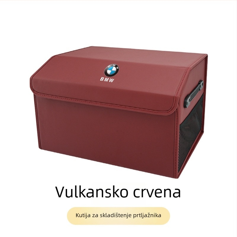 Kožna kutija za prtljažnik BMW – kompatibilna s 3. Serijom, 5. Serijom, 7. Serijom, X1, X3, X4, X5, X6 GT — sklopiva unutarnja kutija za pohranu, s držačem