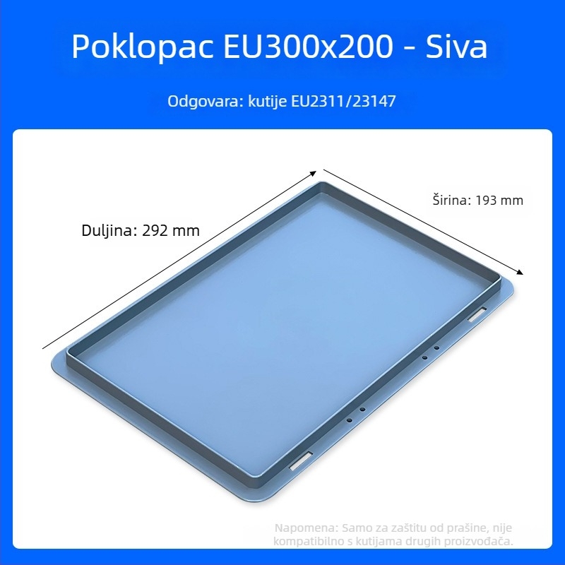 Pravokutna plastična kutija za pohranu s odvojenim poklopom – pogodna za poljoprivredu i logistiku