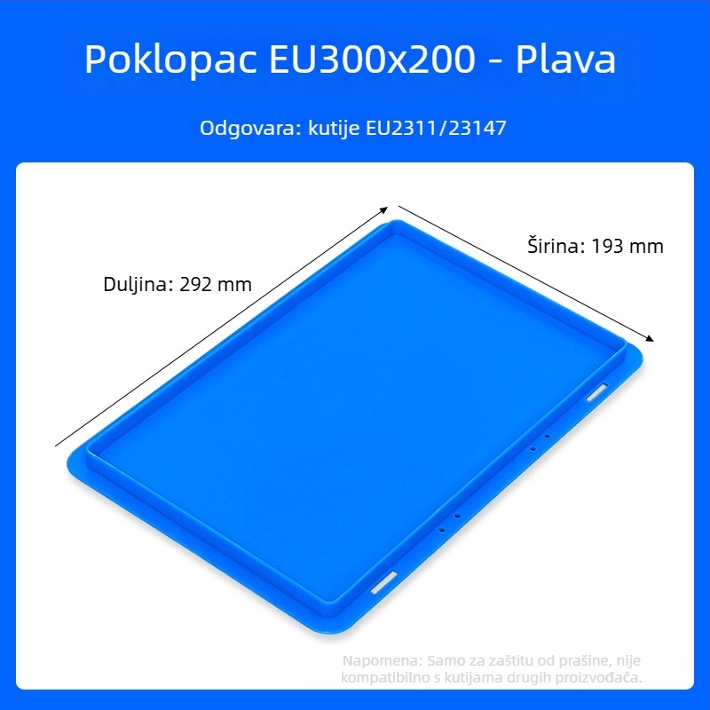 Pravokutna plastična kutija za pohranu s odvojenim poklopom – pogodna za poljoprivredu i logistiku