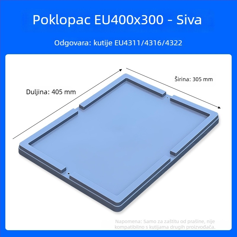 Pravokutna plastična kutija za pohranu s odvojenim poklopom – pogodna za poljoprivredu i logistiku