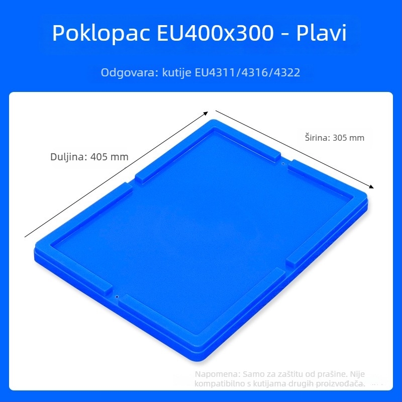 Pravokutna plastična kutija za pohranu s odvojenim poklopom – pogodna za poljoprivredu i logistiku