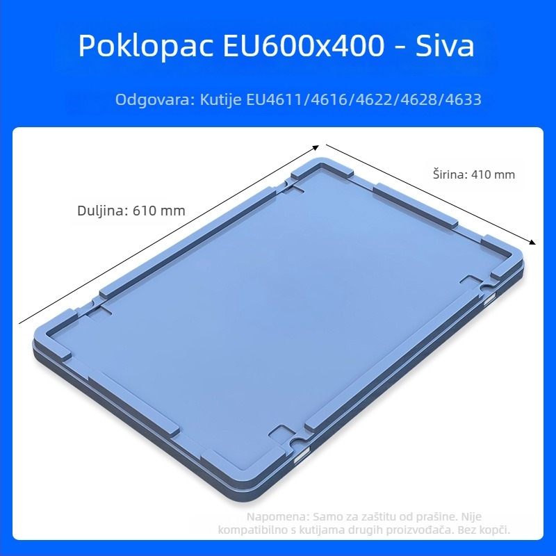 Pravokutna plastična kutija za pohranu s odvojenim poklopom – pogodna za poljoprivredu i logistiku