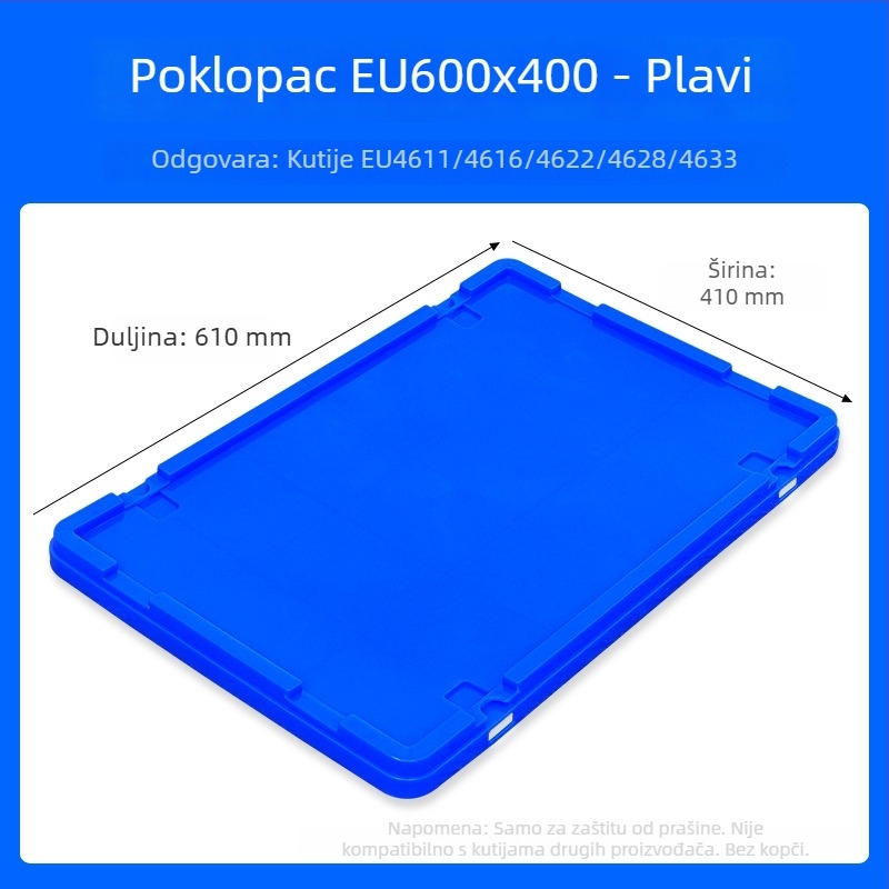 Pravokutna plastična kutija za pohranu s odvojenim poklopom – pogodna za poljoprivredu i logistiku