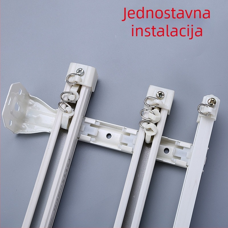 Set za montažu zavjese šine s tri zida, automatska kopča, prijenosni montažni dodatak