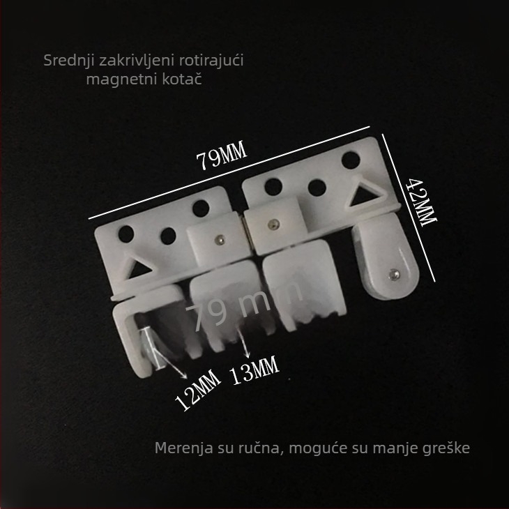 Pribor za električnu zavjesu: rotirajući magnetski kotačić s automatskim zatvaranjem, za univerzalnu šinu, kolotke i dodatne dijelove