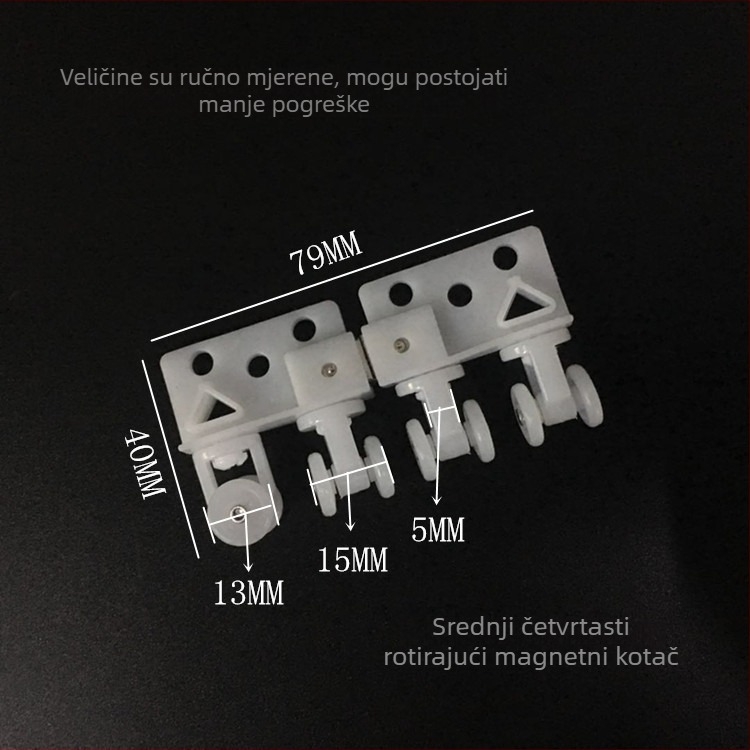 Pribor za električnu zavjesu: rotirajući magnetski kotačić s automatskim zatvaranjem, za univerzalnu šinu, kolotke i dodatne dijelove
