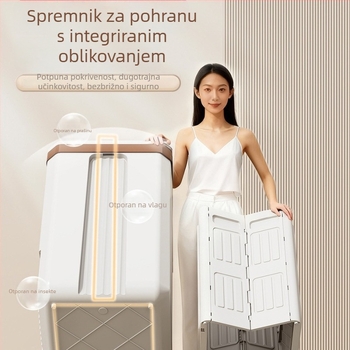 Kutija za odlaganje odjeće s kotačićima, velika zapremina, preklopni poklopac, za odjeću i deke