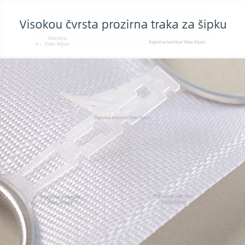 Perforirana zavjesna traka s uvijenim pojasom i rimski prsten, dodatna deblja tekstilna traka