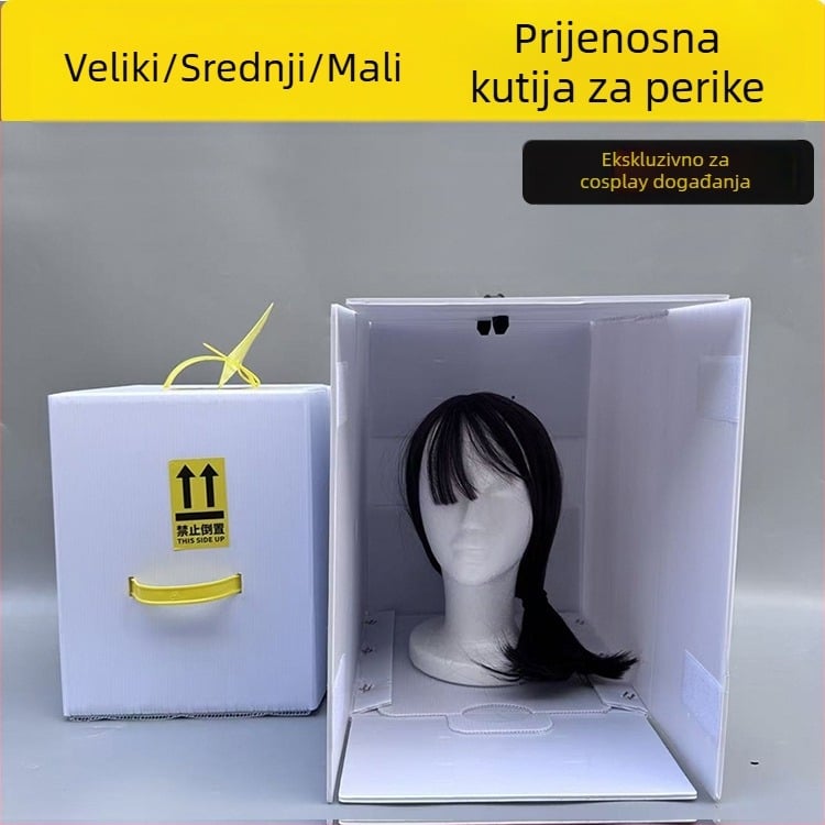 Sklopiva prijenosna kutija za pohranu cosplay rekvizita za glavu, kutija za perike i Itabag te putovanje