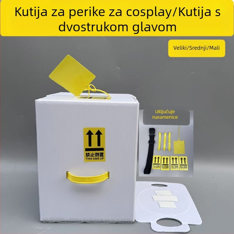 Sklopiva prijenosna kutija za pohranu cosplay rekvizita za glavu, kutija za perike i Itabag te putovanje