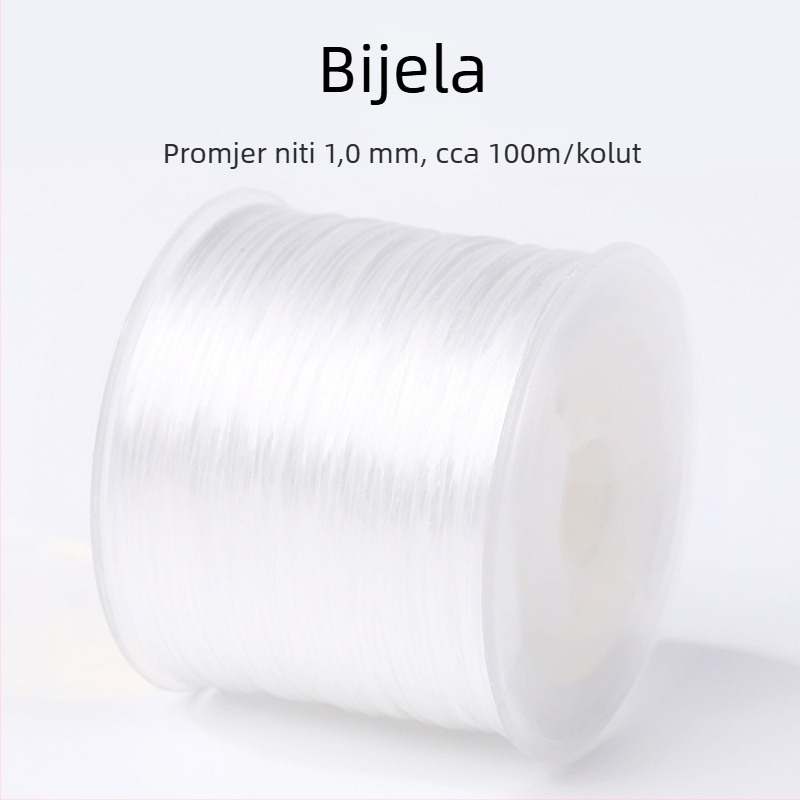 50 m ploski elastični Lycra konac, šarene kristalne perle za DIY narukvice