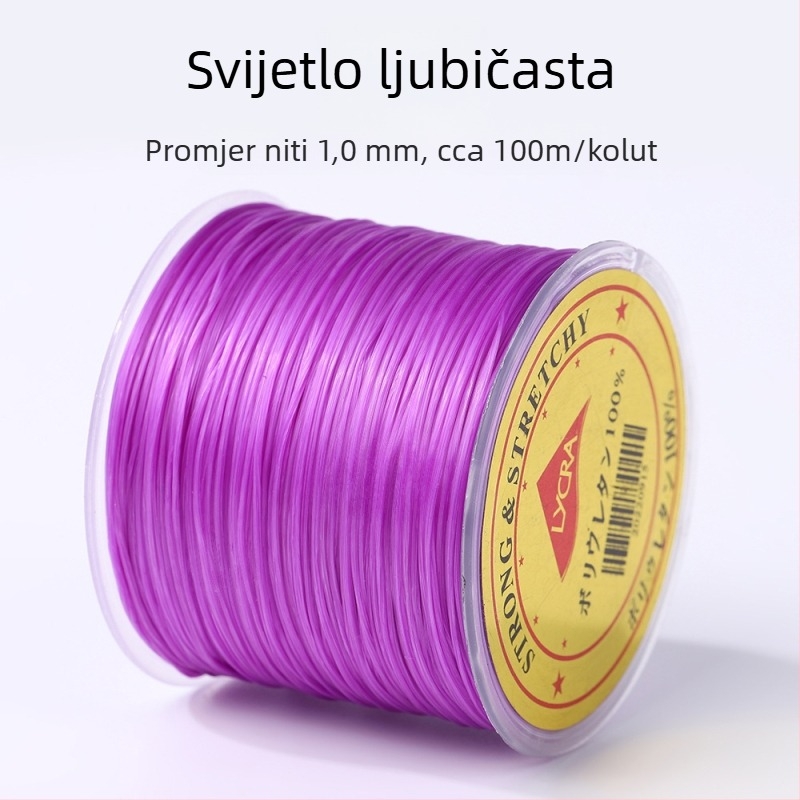 50 m ploski elastični Lycra konac, šarene kristalne perle za DIY narukvice
