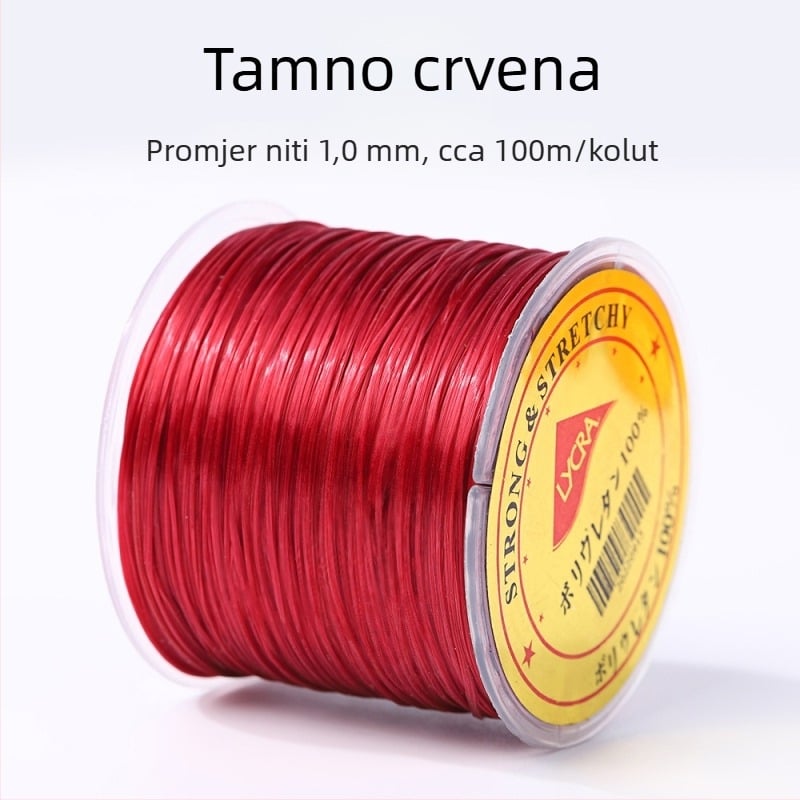 50 m ploski elastični Lycra konac, šarene kristalne perle za DIY narukvice