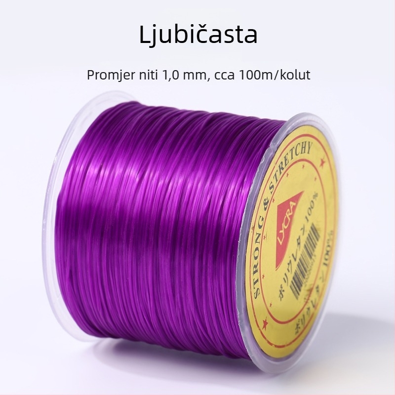 50 m ploski elastični Lycra konac, šarene kristalne perle za DIY narukvice