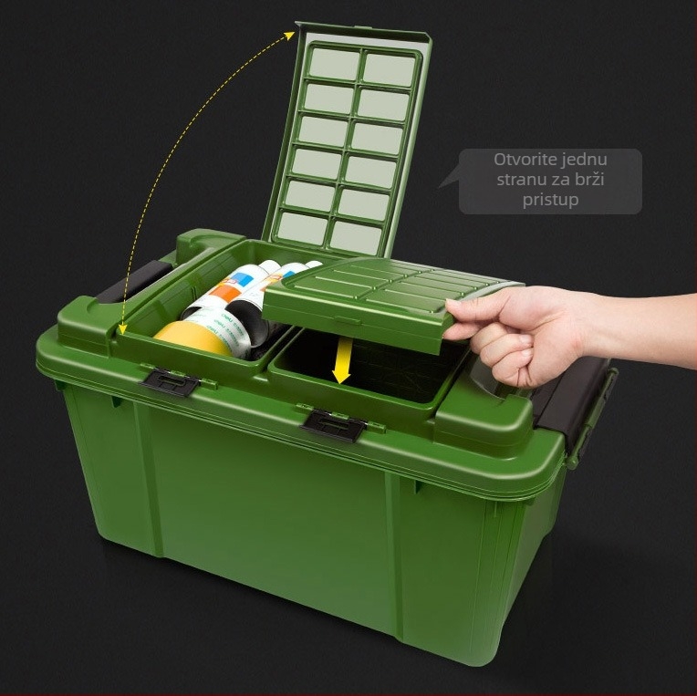 Kutija za skladištenje u prtljažniku automobila, 55 L, polipropilen, dimenzije 58×34×30 cm, jednostavan dizajn, set od 6 komada, unutarnji organizator vozila, otporna na prašinu i vlagu.