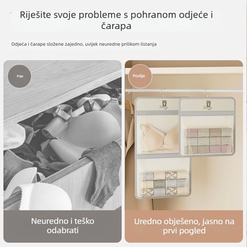 Viseća torba za pohranu donjeg rublja i čarapa, organizator ormara za studentski dom, iza vrata