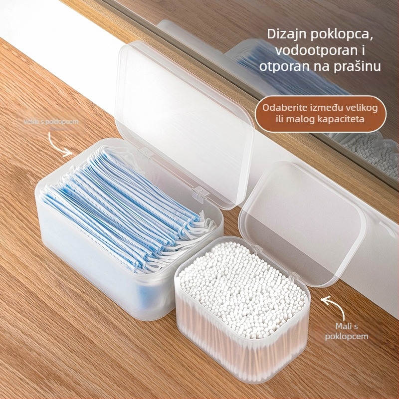 Camellia stolni organizator za kozmetiku s poklopcem, prozirno-mat plast, s pretincima za ruževe i njegu kože