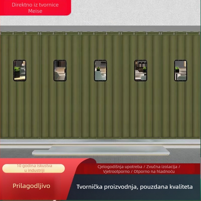Zvučno izolirajuća zavjesa za vrata za bar/KTV, pregradna zavjesa od pamuka, za kućnu upotrebu, zimska deblja, otporna na vjetar