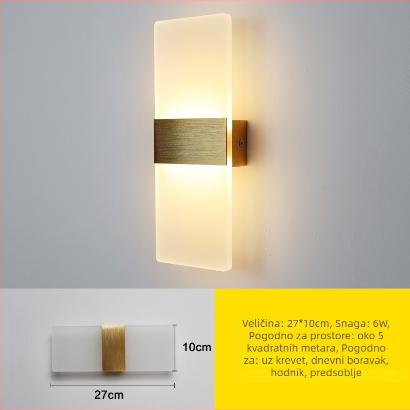 Zidna svjetiljka za spavaću sobu i dnevni boravak, moderan kinesko-minimalistički stil, kreativan dizajn, pogodna za hodnik i stepenice