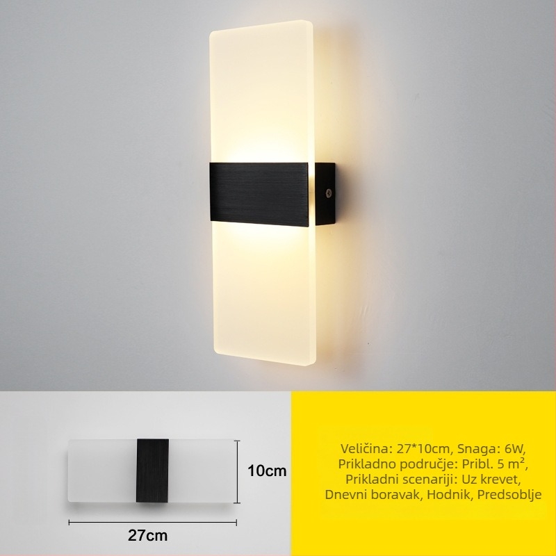 Zidna svjetiljka za spavaću sobu i dnevni boravak, moderan kinesko-minimalistički stil, kreativan dizajn, pogodna za hodnik i stepenice