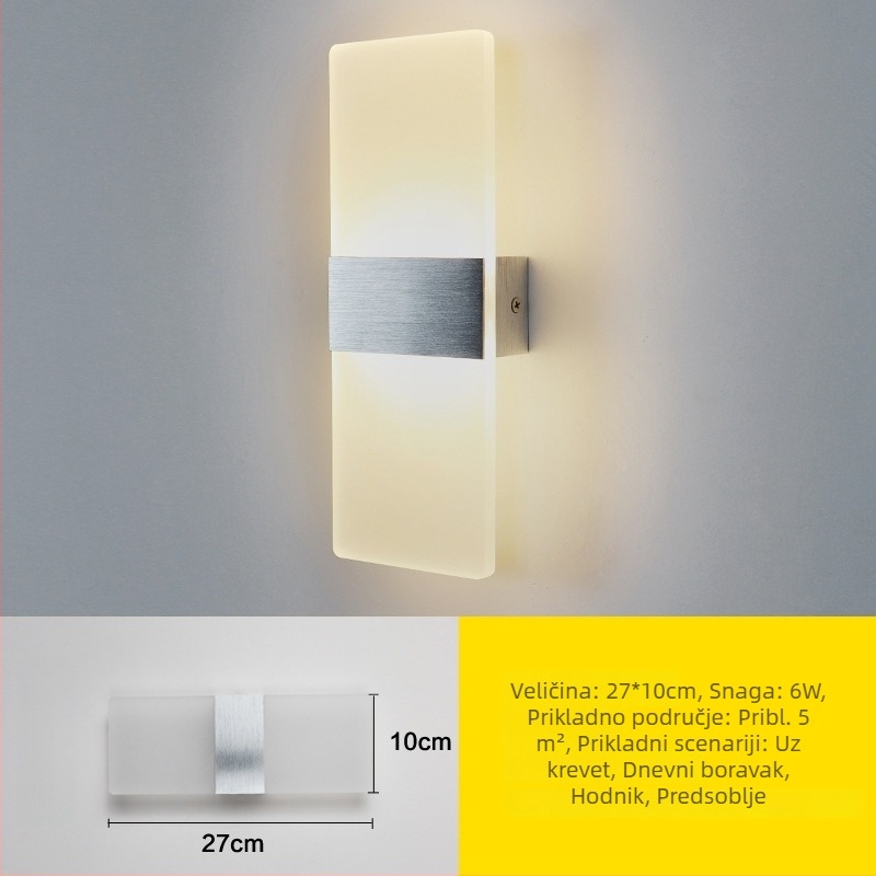 Zidna svjetiljka za spavaću sobu i dnevni boravak, moderan kinesko-minimalistički stil, kreativan dizajn, pogodna za hodnik i stepenice