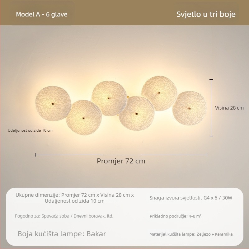 Zidna svjetiljka u novom kineskog stila s motivom lotosa za dnevni boravak, hodnik i stubište – kreativno moderno minimalističko osvjetljenje.